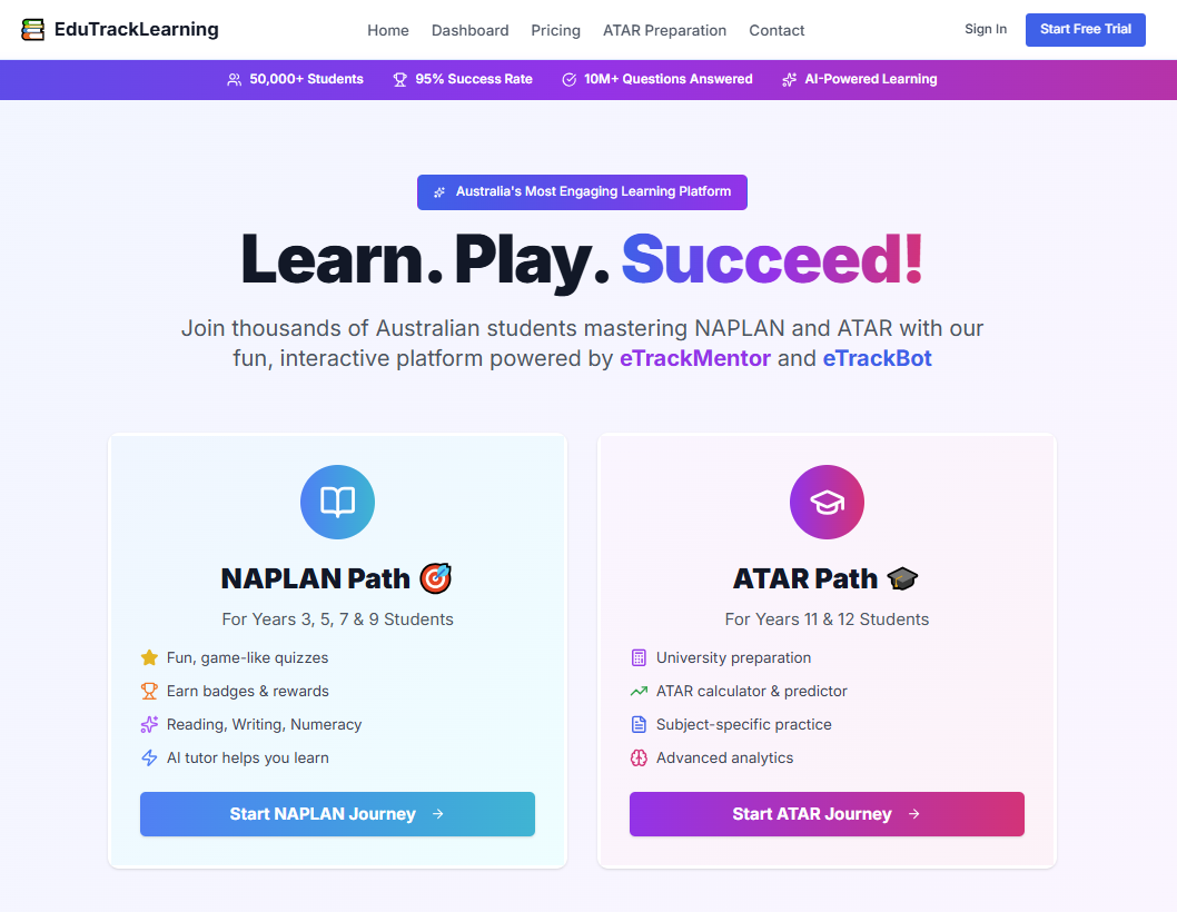 EduTrack Learning screenshot